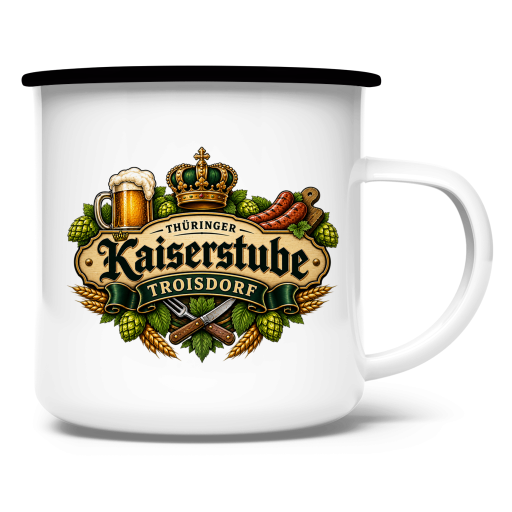 Emaille Tasse Kaiserstube Emblem