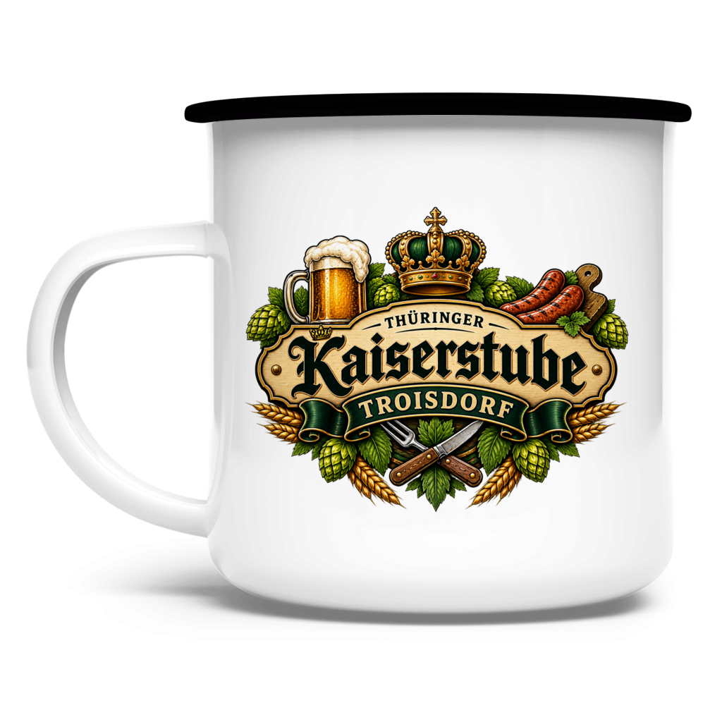 Emaille Tasse Kaiserstube Emblem