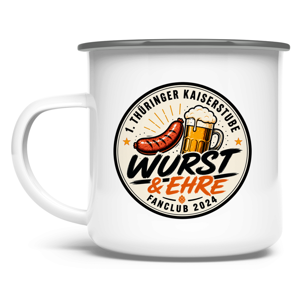 Emaille Tasse Fanclub *Wurst und Ehre*
