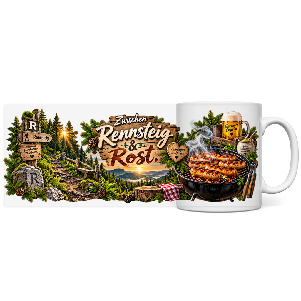 Rennsteig und Rost / Panorama Tasse