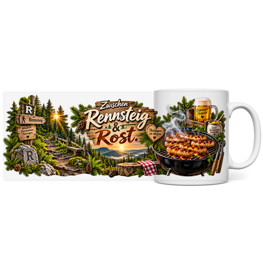 Rennsteig und Rost / Panorama Tasse