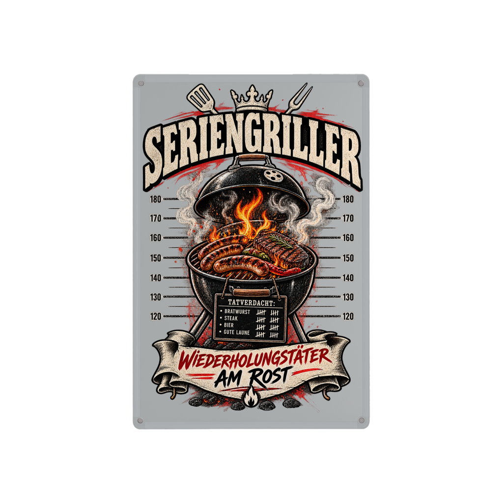 Blechschild Seriengriller